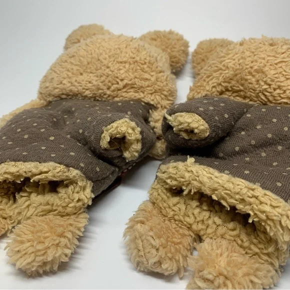 Hello Kitty RARE HTF mittens BROWN BEAR FUZZY KAWAII - Picture 3 of 11